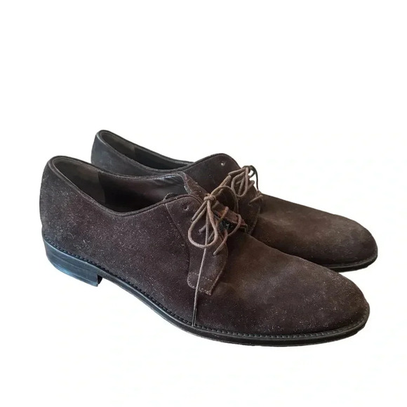 Salvatore Ferragamo Men's Brown Suede Oxford Shoes - Picture 1 of 12